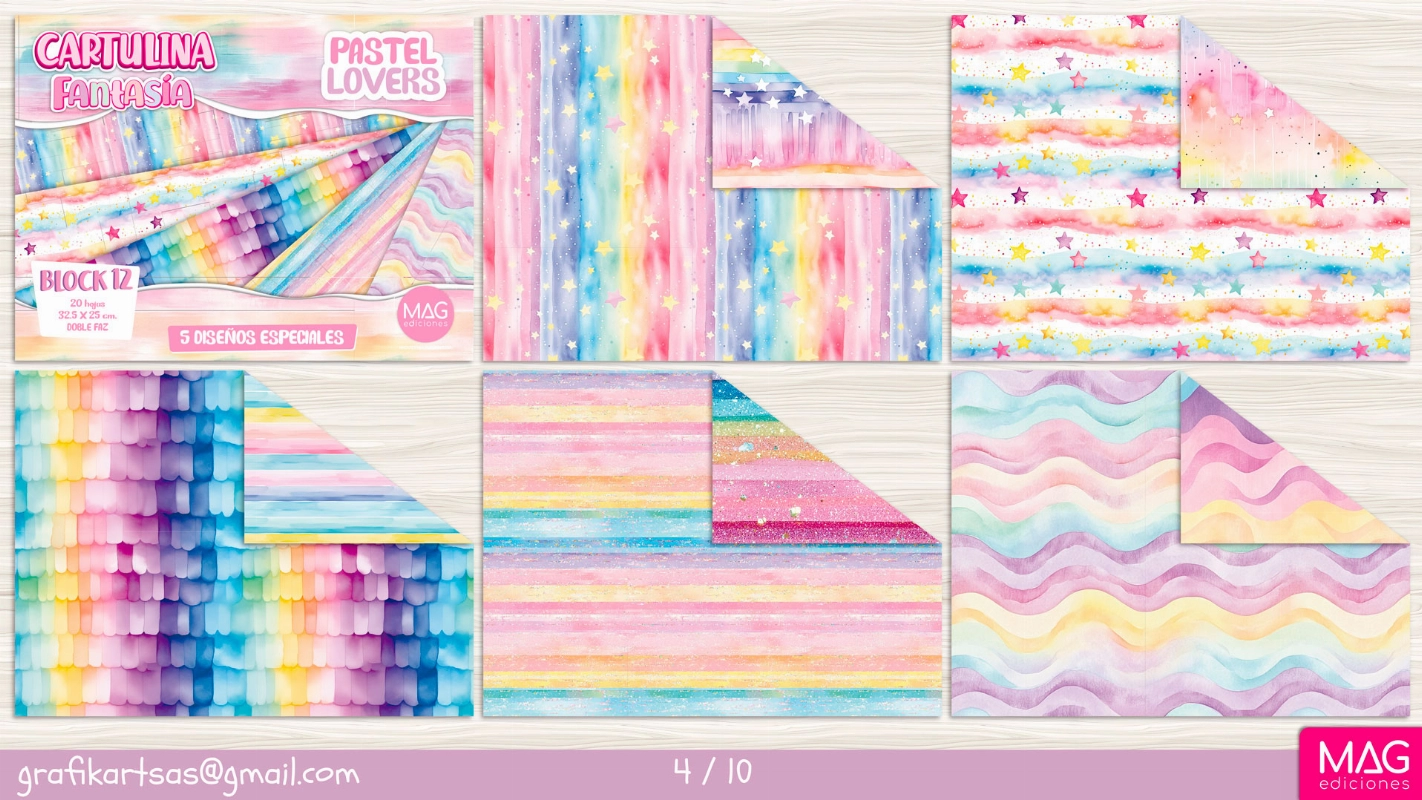 BLOCK 32.5x25cm.DISEÑO PASTELx20hjs.