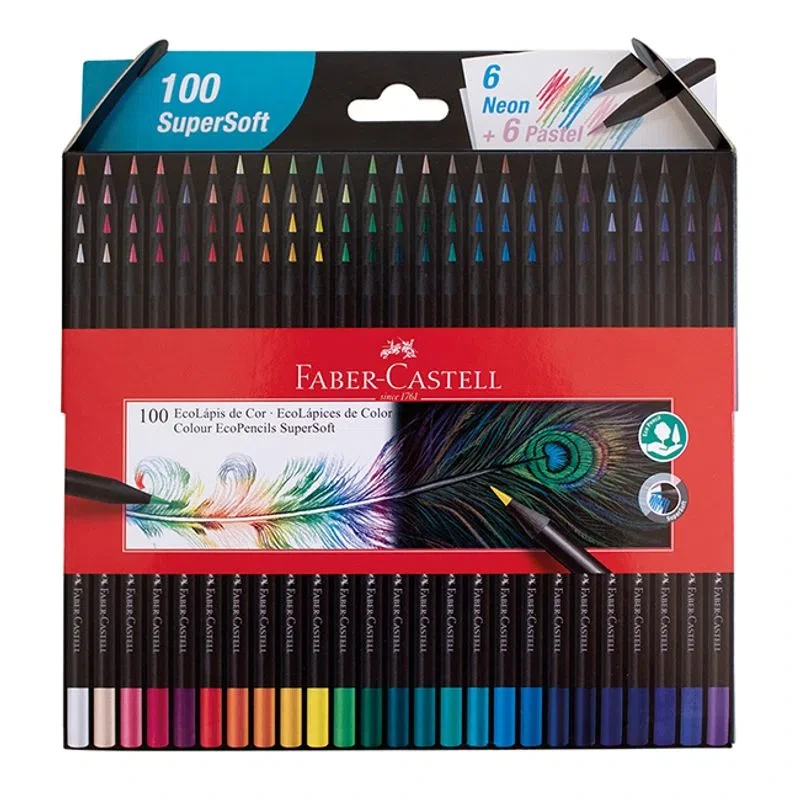 LAP.COLORES 100u.SUPER SOFT LARGOS F.CASTELL