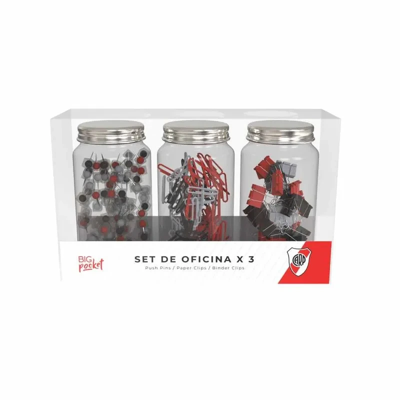 SET DE ESCRITORIO DE RIVER X 3 FRASCOS. 