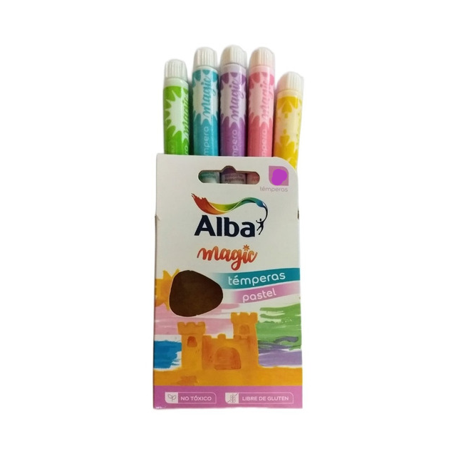 TEMPERA 8ml.ESCOLAR x COLOR PASTEL ALBA MAGIC