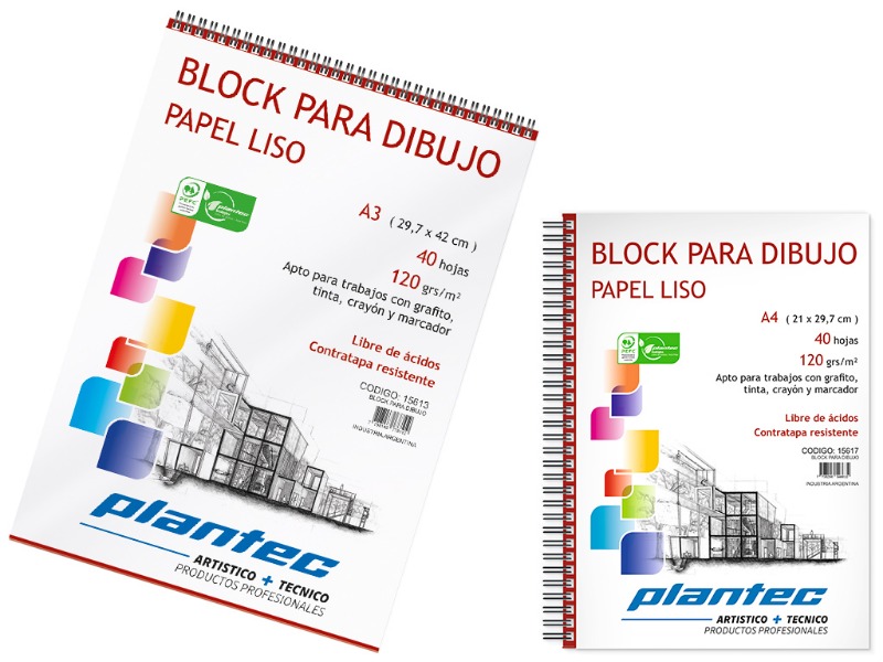 BLOCK A5 DIB.120gr.40hj. C/ESP.LISO PLANTEC