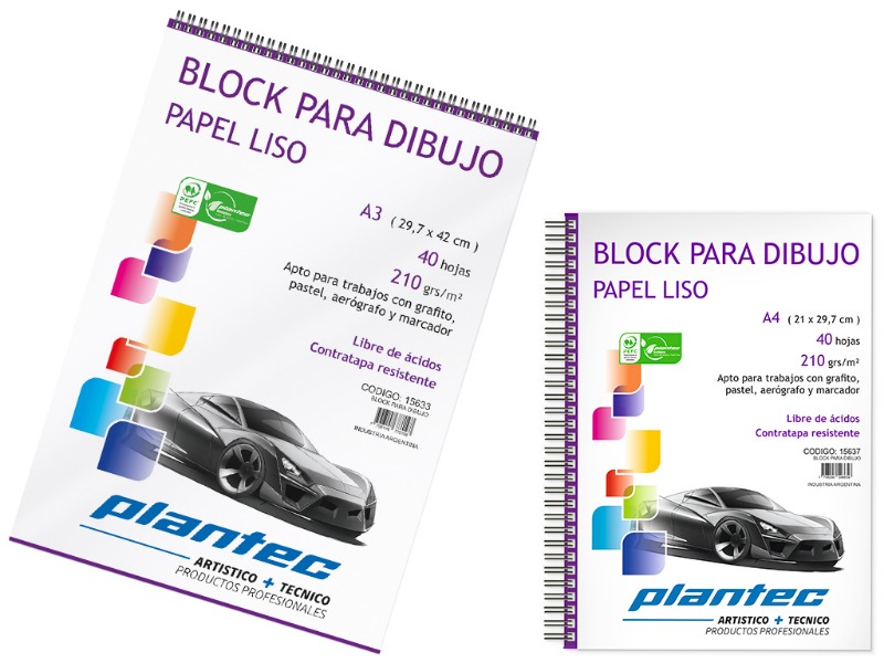 BLOCK A4 DIB.210gr.40hj. C/ESP.TEXT. PLANTEC