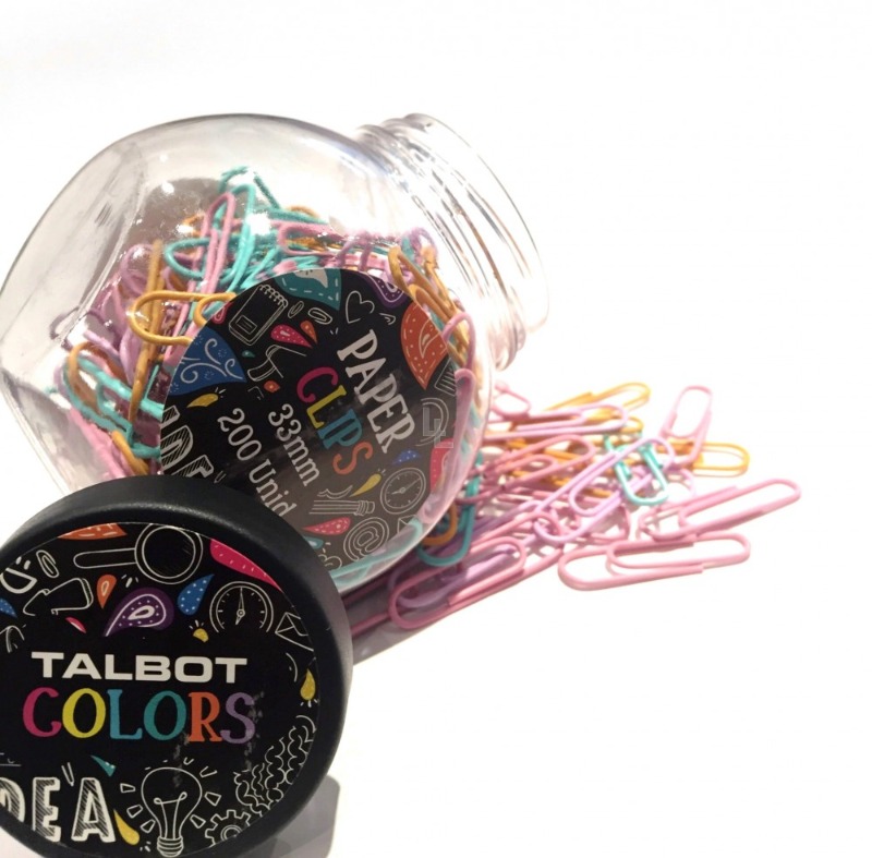 BROCHES CLIPS 33mm.x200u.MULTICOLOR TARRO TALBOT