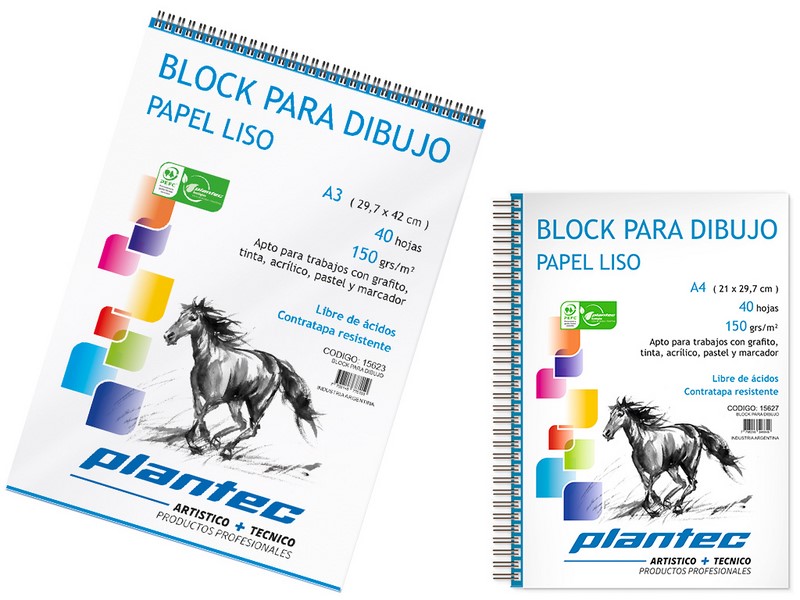 BLOCK A5 DIB.150gr.40hj. C/ESP.LISO PLANTEC