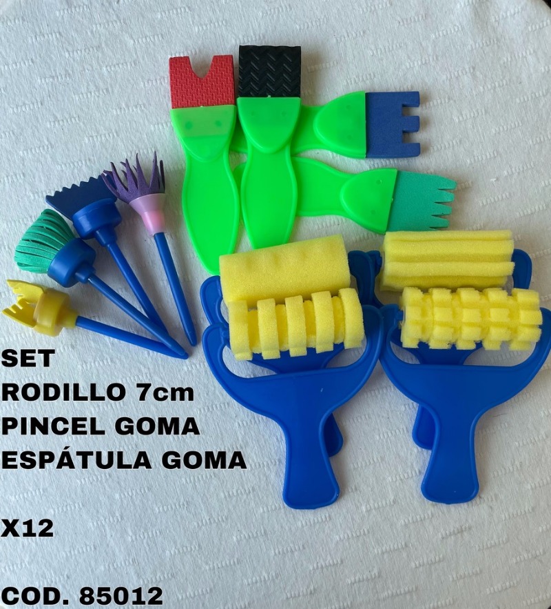 SET RODILLOSyPINCELES G.ESPUMA C/FORMASx12u.