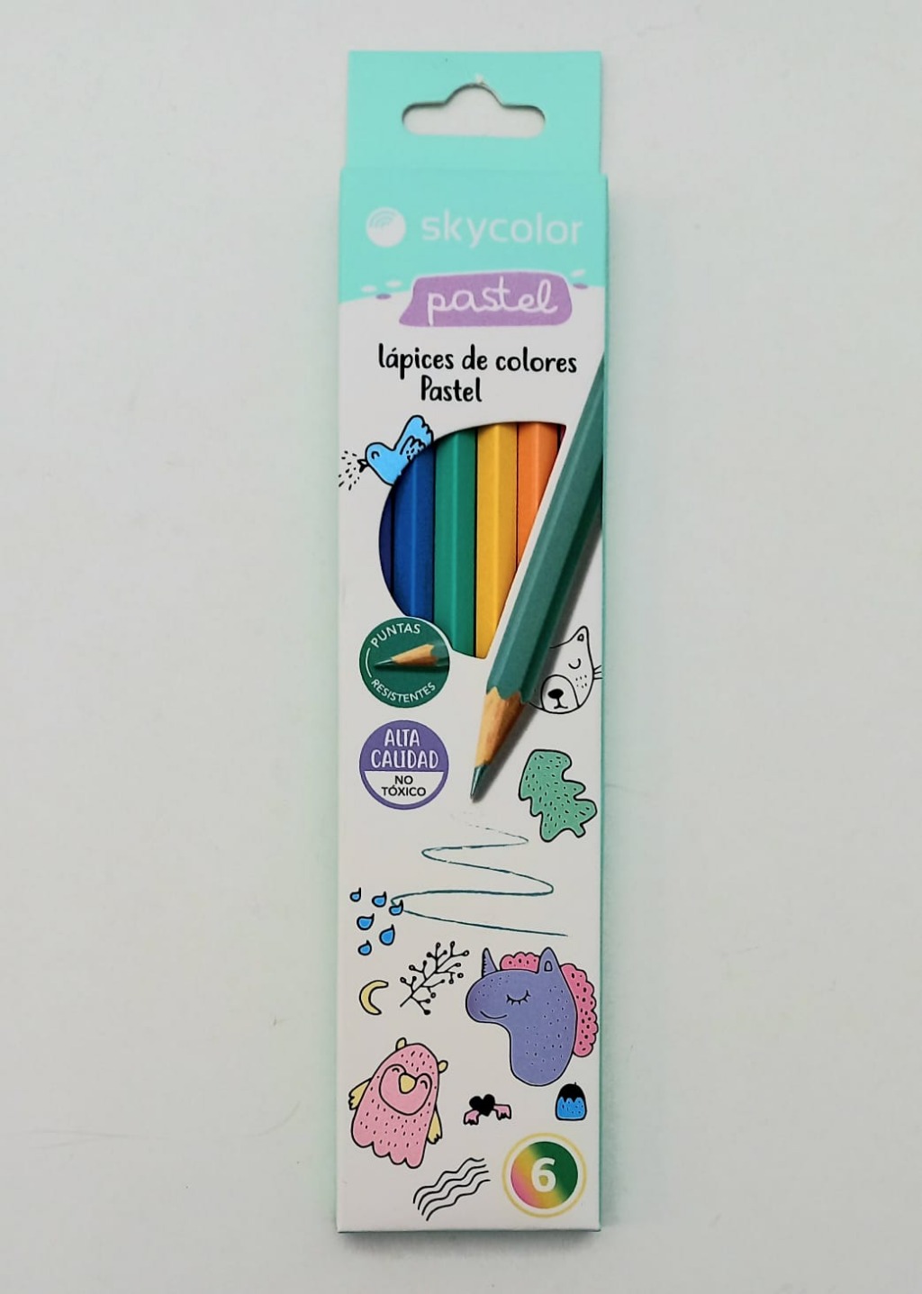 LAP.COLORES x6u.LARGOS PASTEL SKYCOLOR