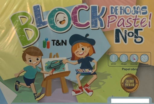 BLOCK DIB.N*5 COLOR PASTEL x20hjs.T&N