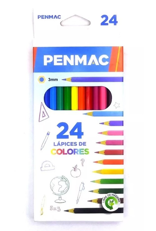 LAP.COLORES 24u.LARGOS PENMAC